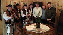 Tom with Alek Laskowski, Maciej Krupa, and local folk musicians