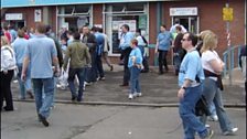 Outside the club shop and ticket office on Thackall Street.