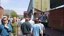 Heading for the West Terrace turnstiles