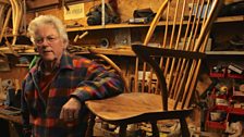 Craftsman Jim Steele with his finished Windsor chair