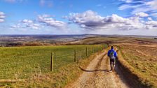 Man Walking in the South Downs by Malcolm Oakley