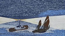 Lighthouse ship, John Craske 1881-1943, embroidery (detail),