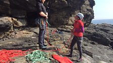 Sea cliff climbing