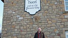 Mark at the end of the Pennine Way