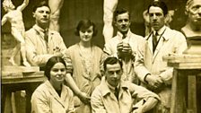 Barbara Hepworth (centre) with fellow students at the RCA, studying on a Yorkshire Senior County Art Scholarship