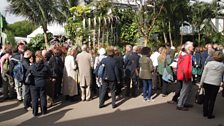 Crowds outside the Great Pavilion