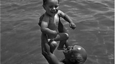 Lee Miller - Picasso and his son Claude, Golfe Juan, France, 1949