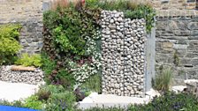 Living wall and contrasting cobbles