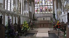 There was a flower festival taking place in the church, to raise money for repairs to the roof