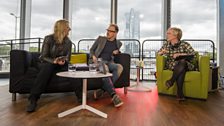 Film critics Siobhan Synnot and Alistair Harkness with Janice Forsyth