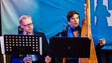 British Paraorchestra musicians; Lloyd Coleman and Stephanie West