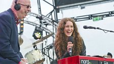 Rae Morris and Ken Bruce