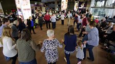 Dancing in the foyer