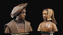 Portrait busts: Margaret of Austria and Philibert of Savoy