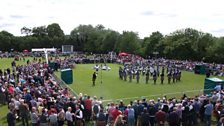 The 2015 UK Pipe Band Championships at Stormont with the Shotts & Dykehead Caledonia Pipe Band competing in Grade 1