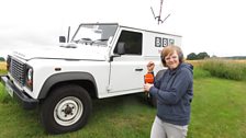 Not her favourite tv Radio Norfolk vehicle!