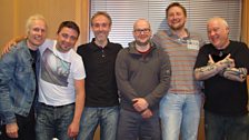 Damien O'Kane, David Kosky and festival director Joe Rusby with David, Mark & Lee Durberville