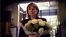 Julie leaves flowers at Edgware Road tube station