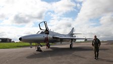 Brendan takes to the air in a Hawker Hunter jet