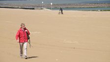 Nick taking a walk along the beach in Margate