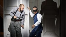 Alex Esposito as Leporello and Christopher Maltman as Don Giovanni