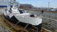 HMS M33 in it's entire dazzle camouflaged glory.