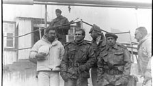 A rare image of Lt Co Alfredo Astiz & men marking official occupation of South Georgia March 2nd 1982,