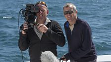 Producer Peter Bassett and cameraman Scott Tibbles in the Sea of Cortez