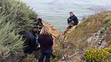 Hugh Fearnley-Whittingstall and the production team pick a nice spot for filming in Monterey, California