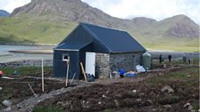 Outside Camasunary Bothy.