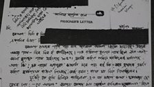 Copy of original letter written in prison by Dinesh Gupta to his family