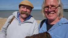 Dick with local historian Stuart Smith find a piece of a secret weapon designed to set Britain’s seas on fire