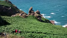 The team make their way down to a sea-cave on Jersey where archaeologists have discovered evidence of Neanderthal inhabitants