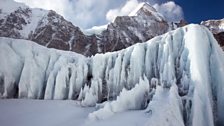 Everest's glaciers are forever shifting, cracking as they flow downhill to create deep crevasses and unstable blocks of ice