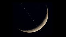 International Space Station Crossing the Moon