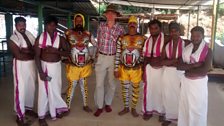 Series producer Ben Southwell with the tiger dancers and musicians