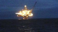 Oil rig at sea