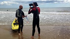 Presenter Richard Taylor Jones and researcher Stuart Oates