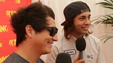 Pierce The Veil backstage at Reading Festival 2015.