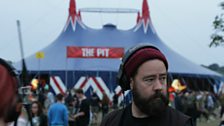 Daniel P Carter backstage at Reading Festival 2015.