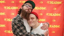 Neck Deep backstage at Reading Festival 2015.