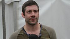 Wes Borland backstage at Reading Festival 2015.