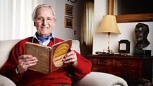 Nicholas Parsons with the first edition of Edward Lear’s Nonsense Songs