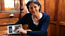 Fiona Shaw sits in cabin of the Humber Keel Daybreak boat on the Stainforth and Keadby canal