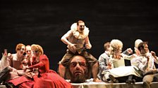 Benjamin Hulett as the High Priest with the Glyndebourne Chorus in Barrie Kosky's production of Handel's Saul from Glyndebourne