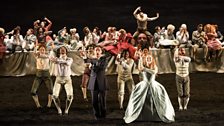 David (Iestyn Davies) & Michal (Sophie Bevan) with dancers in Barrie Kosky's production of Saul from the Glyndebourne Festival