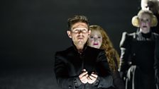 Iestyn Davies as David with Michal (Sophie Bevan) in the background in Saul from this year's Glyndebourne Festival