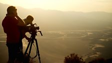 The production team filming from Dante’s View, overlooking Death Valley, California