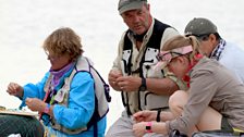 The anglers prepare their rafts for the second challenge in Cuba