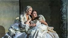 Margherita (Annunziata Vestri) consoles Maria (Mariangela Sicilia) in Guglielmo Ratcliff at Wexford Opera Festival 2015